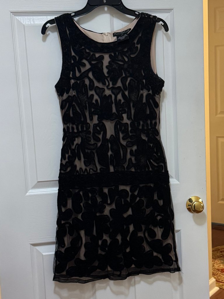 Pisarro Nights Black Beaded Cocktail Dress